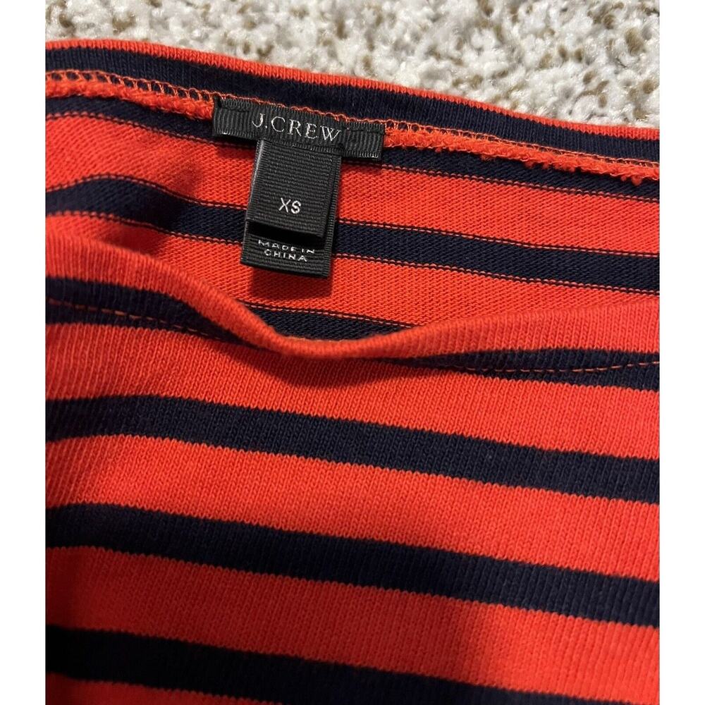 J. Crew Red Striped Boatneck X Small Blue coastal Nautical preppy Sweater - Picture 8 of 8